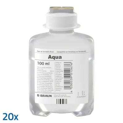 AQUA AD injectabilia Ecoflac Plus injectievloeistof, 20X100 ml AQUA AD injectabilia Ecoflac Plus injectievloeistof, 20X100 ml