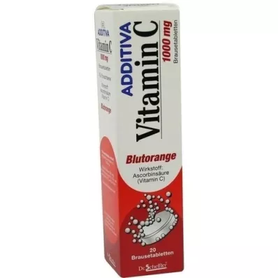 ADDITIVA Vitamine C Bloedsinaasappel bruistabletten, 20 stuks