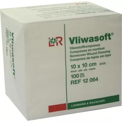 VLIWASOFT Niet-geweven kompressen 10x10 cm niet-steriel 4l., 100 st