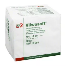 VLIWASOFT Niet-geweven kompressen 10x10 cm niet-steriel 4l., 100 st