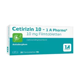 CETIRIZIN 10-1A Farma filmomhulde tabletten, 20 st
