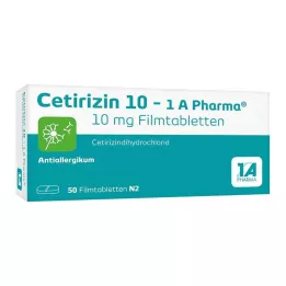 CETIRIZIN 10-1A Farma filmomhulde tabletten, 50 st