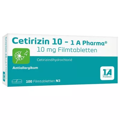 CETIRIZIN 10-1A Farma filmomhulde tabletten, 100 st CETIRIZIN 10-1A Farma filmomhulde tabletten, 100 st