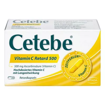 CETEBE Vitamine C slow-release capsules 500 mg, 180 st