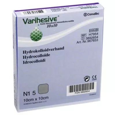 VARIHESIVE extra dun 10x10 cm HKV hydroactief, 5 st VARIHESIVE extra dun 10x10 cm HKV hydroactief, 5 st