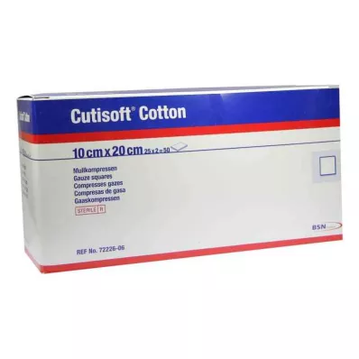 CUTISOFT Katoen Compr.10x20 cm ster.8x, 25X2 St CUTISOFT Katoen Compr.10x20 cm ster.8x, 25X2 St