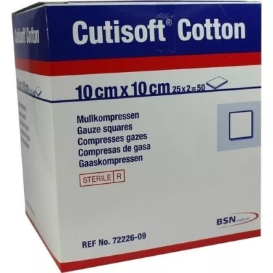 CUTISOFT Katoen Compr.10x10 cm ster.12x, 25X2 St