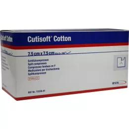 CUTISOFT Katoenen Splitcompr.7,5x7,5 cm steriel, 50X2 st