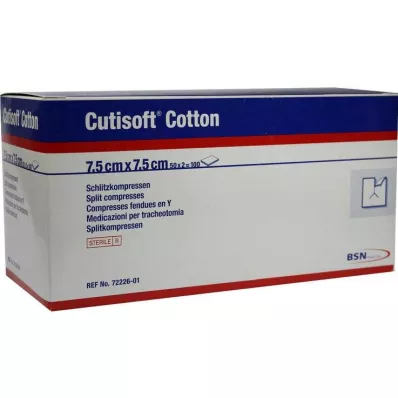 CUTISOFT Katoenen Splitcompr.7,5x7,5 cm steriel, 50X2 st CUTISOFT Katoenen Splitcompr.7,5x7,5 cm steriel, 50X2 st