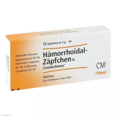 HÄMORRHOIDAL Zetpillen N Cosmochema, 12 stuks