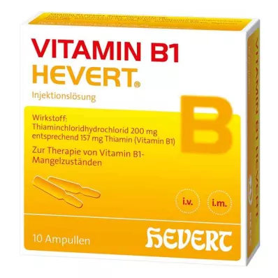 VITAMIN B1 HEVERT ampullen, 10 stuks VITAMIN B1 HEVERT ampullen, 10 stuks