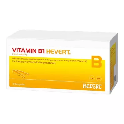 VITAMIN B1 HEVERT ampullen, 100 stuks VITAMIN B1 HEVERT ampullen, 100 stuks