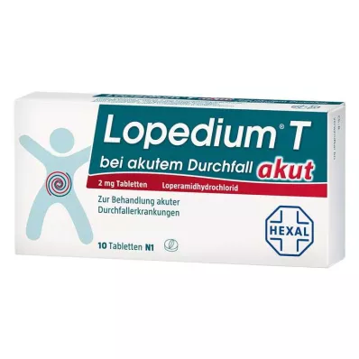 LOPEDIUM T acute voor acute diarree tabletten, 10 stuks