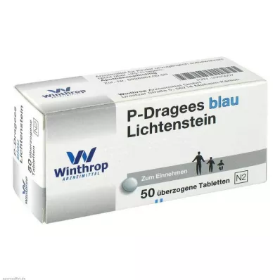 P DRAGEES blauw, 50 st