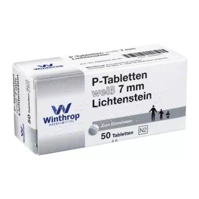P TABLETTEN wit 7 mm steek, 50 st