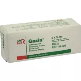 GAZIN Gaas comp.5x5 cm niet-steriel 8x Op, 100 st