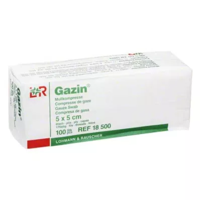 GAZIN Gaas comp.5x5 cm niet-steriel 8x Op, 100 st