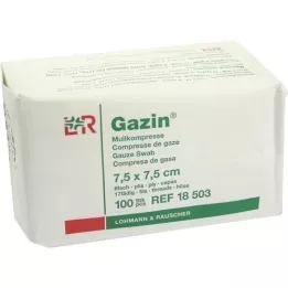 GAZIN Gaas comp.7,5x7,5 cm niet-steriel 8x Op, 100 st