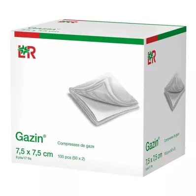 GAZIN Gaas comp.7,5x7,5 cm niet-steriel 8x Op, 100 st
