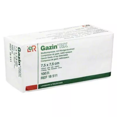 GAZIN Gaas comp.7,5x7,5 cm niet-steriel 12x RK, 100 st