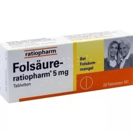 FOLSÄURE-RATIOPHARM 5 mg tabletten, 20 stuks
