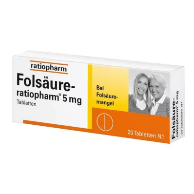 FOLSÄURE-RATIOPHARM 5 mg tabletten, 20 stuks