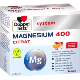 DOPPELHERZ Magnesium 400 Citraat systeemkorrels, 20 stuks