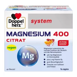 DOPPELHERZ Magnesium 400 Citraat systeemkorrels, 40 stuks