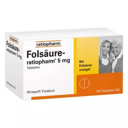 FOLSÄURE-RATIOPHARM 5 mg tabletten, 100 st