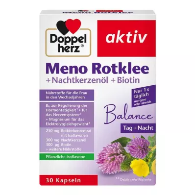 DOPPELHERZ Meno Rode Klaver+Overnight Primrose Oil+Biotine Capsules, 30 stuks DOPPELHERZ Meno Rode Klaver+Overnight Primrose Oil+Biotine Capsules, 30 stuks