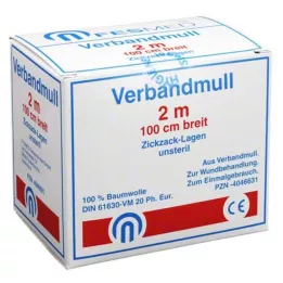 VERBANDMULL 2x1 m zigzag BW 20/100 niet-steriel, 1 st