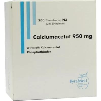 CALCIUMACETAT 950 mg filmomhulde tabletten, 200 stuks