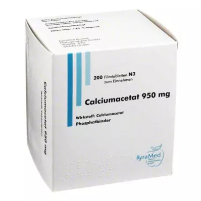 CALCIUMACETAT 950 mg filmomhulde tabletten, 200 stuks CALCIUMACETAT 950 mg filmomhulde tabletten, 200 stuks