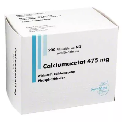 CALCIUMACETAT 475 mg filmomhulde tabletten, 200 stuks CALCIUMACETAT 475 mg filmomhulde tabletten, 200 stuks