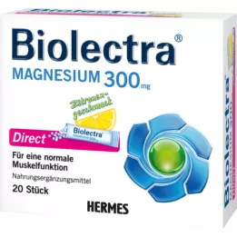 BIOLECTRA Magnesium 300 mg Directe Citroen Sticks, 20 stuks