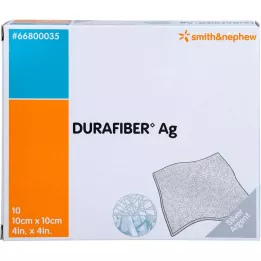 DURAFIBER Ag 10x10 cm verband, 10 stuks