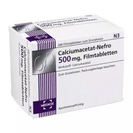 CALCIUMACETAT NEFRO 500 mg filmomhulde tabletten, 200 stuks