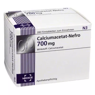 CALCIUMACETAT NEFRO 700 mg filmomhulde tabletten, 200 stuks