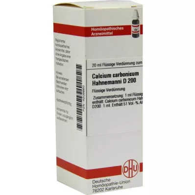 CALCIUM CARBONICUM Hahnemanni D 200 Verdunning, 20 ml CALCIUM CARBONICUM Hahnemanni D 200 Verdunning, 20 ml