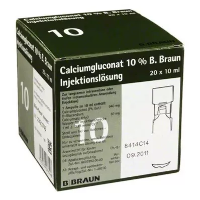 CALCIUMGLUCONAT 10% MPC Oplossing voor injectie, 20X10 ml