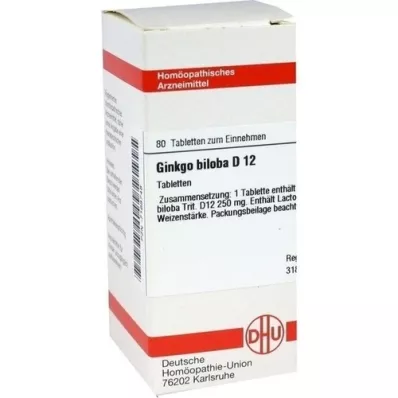 GINKGO BILOBA D 6 tabletten, 80 stuks