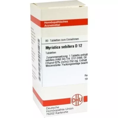 MYRISTICA SEBIFERA D 12 tabletten, 80 stuks