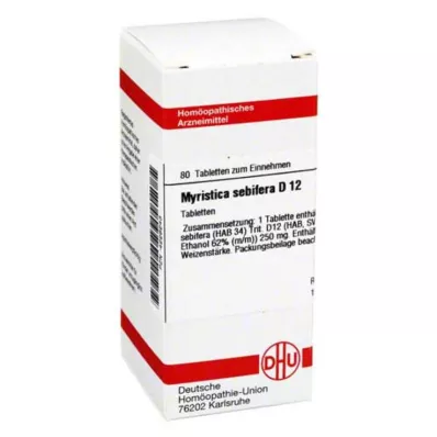 MYRISTICA SEBIFERA D 12 tabletten, 80 stuks MYRISTICA SEBIFERA D 12 tabletten, 80 stuks