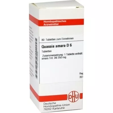 QUASSIA D 6 tabletten, 80 stuks