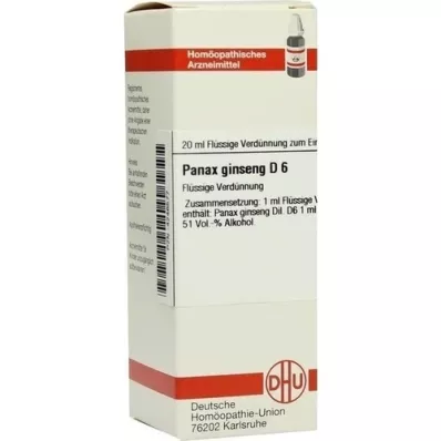 PANAX GINSENG D 6 Verdunning, 20 ml