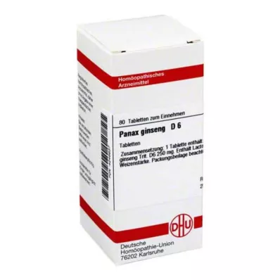 PANAX GINSENG D 6 tabletten, 80 stuks PANAX GINSENG D 6 tabletten, 80 stuks