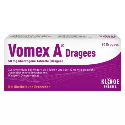VOMEX A Omhulde tabletten 50 mg, 20 st VOMEX A Omhulde tabletten 50 mg, 20 st