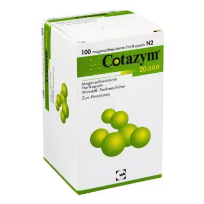 Cotazym 20.000 pellets maagsapresistente capsules, 100 stuks Cotazym 20.000 pellets maagsapresistente capsules, 100 stuks