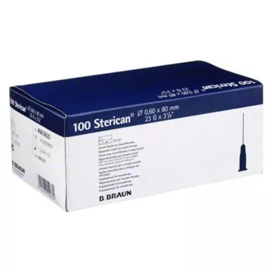 STERICAN Naalden 23 Gx3 1/5 0,6x80 mm, 100 stuks STERICAN Naalden 23 Gx3 1/5 0,6x80 mm, 100 stuks