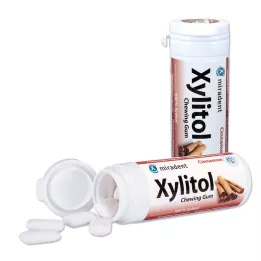 MIRADENT Xylitol Kauwgom Kaneel, 30 stuks